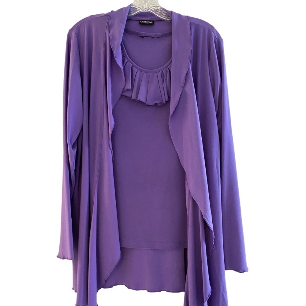 2 piece sweater set by Effortless Style by Citiknits. Gorgeous dusty purple. Med